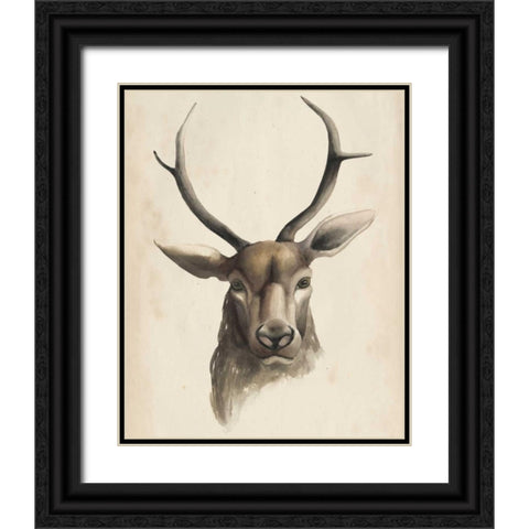 Watercolor Animal Study I Black Ornate Wood Framed Art Print with Double Matting by Popp, Grace