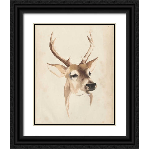 Watercolor Animal Study IV Black Ornate Wood Framed Art Print with Double Matting by Popp, Grace