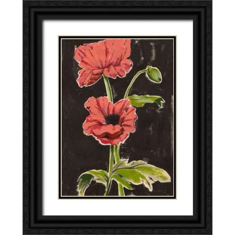 Haloed Poppies I Black Ornate Wood Framed Art Print with Double Matting by Popp, Grace