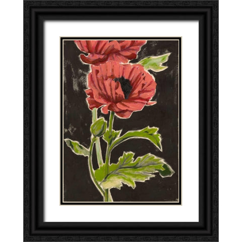 Haloed Poppies II Black Ornate Wood Framed Art Print with Double Matting by Popp, Grace
