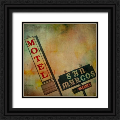 Vintage LA V Black Ornate Wood Framed Art Print with Double Matting by Malek, Honey