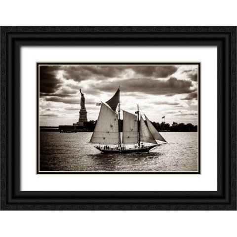 The Clipper and the Liberty Black Ornate Wood Framed Art Print with Double Matting by Brooknam, John