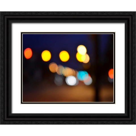 Bokeh Abstract III Black Ornate Wood Framed Art Print with Double Matting by Chandler, Sharon