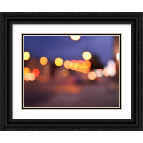 Bokeh Abstract V Black Ornate Wood Framed Art Print with Double Matting by Chandler, Sharon