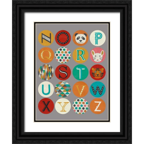 Luciens Alphabet II Black Ornate Wood Framed Art Print with Double Matting by Zarris, Chariklia