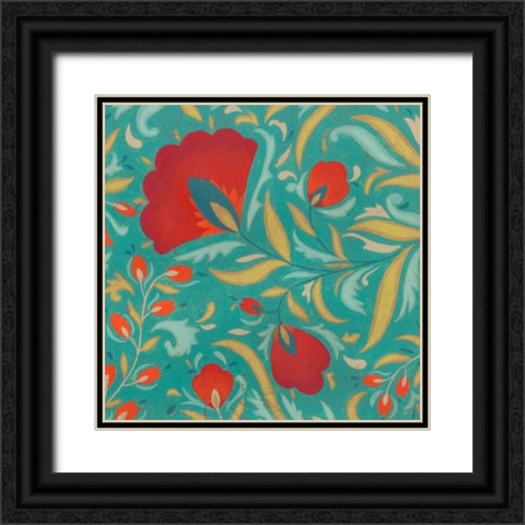 Vibrant Textile I Black Ornate Wood Framed Art Print with Double Matting by Vess, June Erica