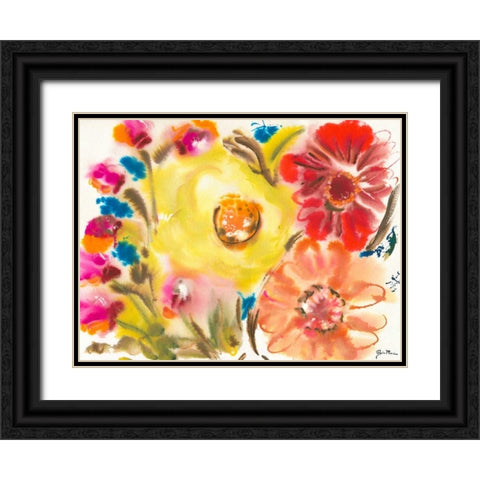Bed of Roses IV Black Ornate Wood Framed Art Print with Double Matting by Minasian, Julia