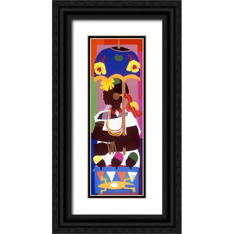Ashanti Black Ornate Wood Framed Art Print with Double Matting by Honeywood, Varnette