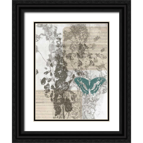 A Touch of Teal II Black Ornate Wood Framed Art Print with Double Matting by Goldberger, Jennifer