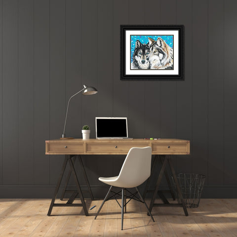 Grey Wolf I Black Ornate Wood Framed Art Print with Double Matting by Vitaletti, Carolee