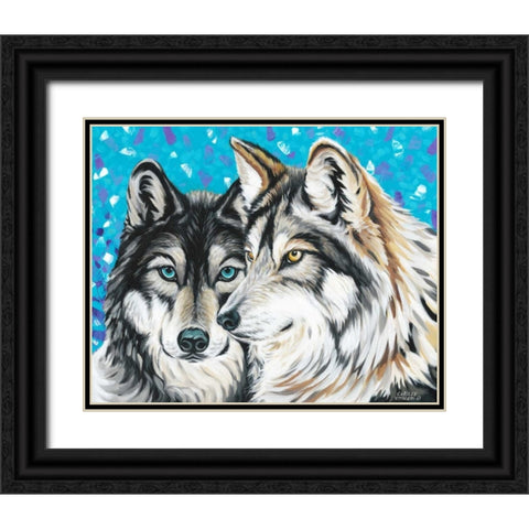 Grey Wolf I Black Ornate Wood Framed Art Print with Double Matting by Vitaletti, Carolee