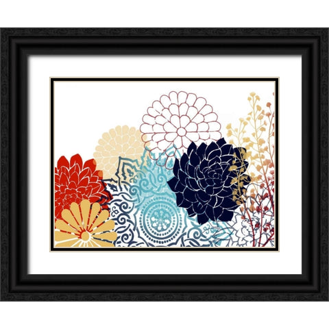 Bohemian Rosette II Black Ornate Wood Framed Art Print with Double Matting by Popp, Grace