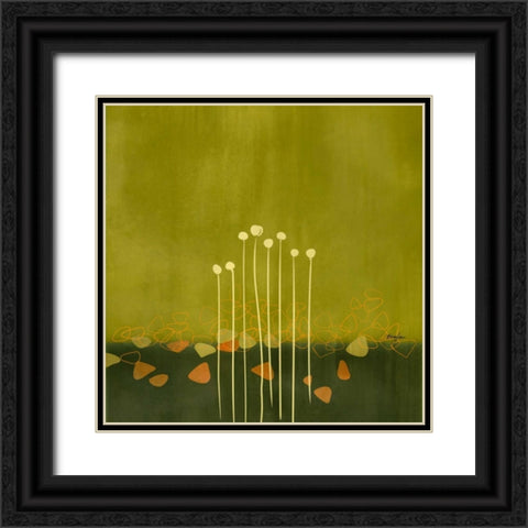 River Rocks II Black Ornate Wood Framed Art Print with Double Matting by Evelia Designs