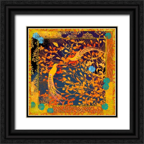 La Boheme Tapisserie I Black Ornate Wood Framed Art Print with Double Matting by Evelia Designs