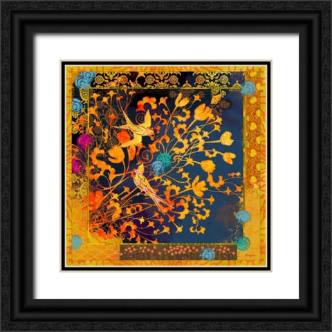 La Boheme Tapisserie II Black Ornate Wood Framed Art Print with Double Matting by Evelia Designs