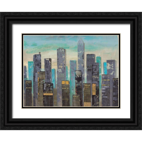 Urban Lights II Black Ornate Wood Framed Art Print with Double Matting by Joy, Julie