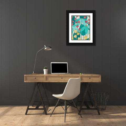 Wild Flower Glade I Black Ornate Wood Framed Art Print with Double Matting by Vess, June Erica