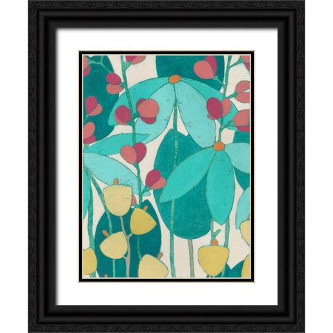 Wild Flower Glade I Black Ornate Wood Framed Art Print with Double Matting by Vess, June Erica