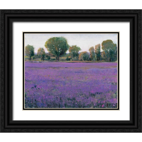 Lavender Field I Black Ornate Wood Framed Art Print with Double Matting by OToole, Tim