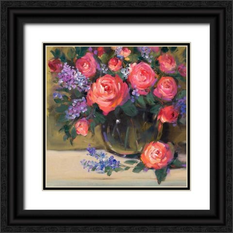 Floral Still Life I Black Ornate Wood Framed Art Print with Double Matting by OToole, Tim