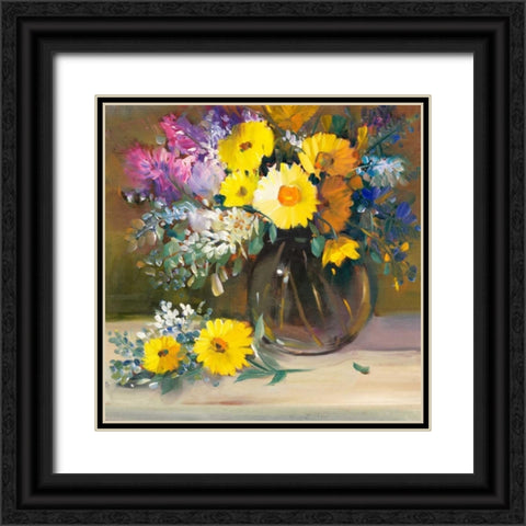 Floral Still Life II Black Ornate Wood Framed Art Print with Double Matting by OToole, Tim