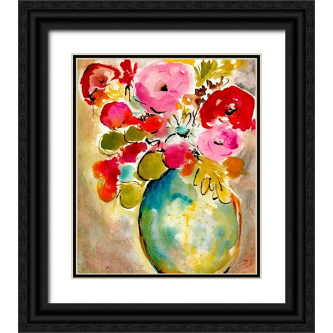 Pastel Vase II Black Ornate Wood Framed Art Print with Double Matting by Minasian, Julia