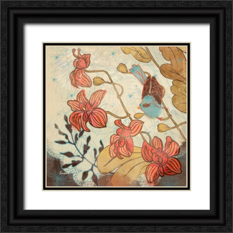 Spice and Whimsy II Black Ornate Wood Framed Art Print with Double Matting by Evelia Designs
