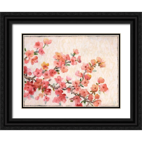 Cherry Blossom Composition II Black Ornate Wood Framed Art Print with Double Matting by OToole, Tim