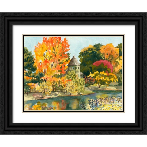 Plein Air Garden II Black Ornate Wood Framed Art Print with Double Matting by Miller, Dianne