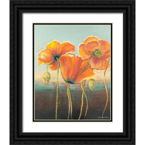 Poppy Tops I Black Ornate Wood Framed Art Print with Double Matting by Russell, Wendy