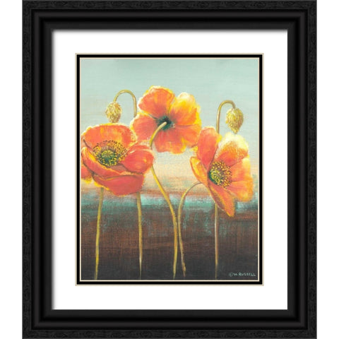 Poppy Tops II Black Ornate Wood Framed Art Print with Double Matting by Russell, Wendy