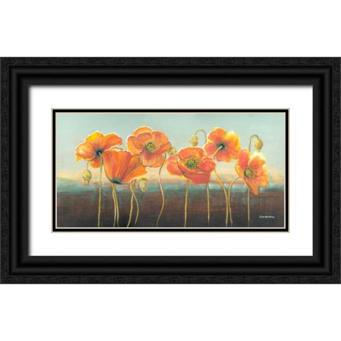 Poppy Tops III Black Ornate Wood Framed Art Print with Double Matting by Russell, Wendy