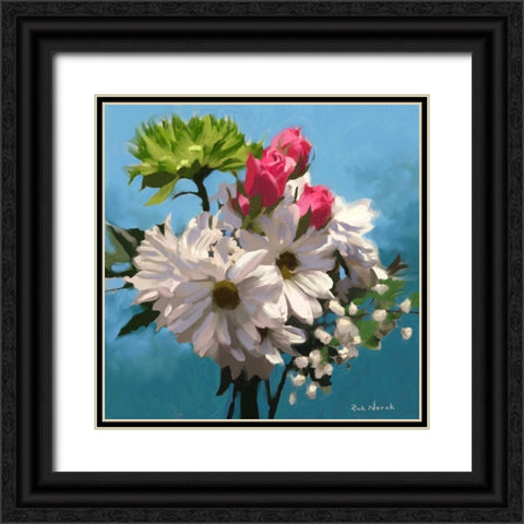 Still Floral I Black Ornate Wood Framed Art Print with Double Matting by Novak, Rick