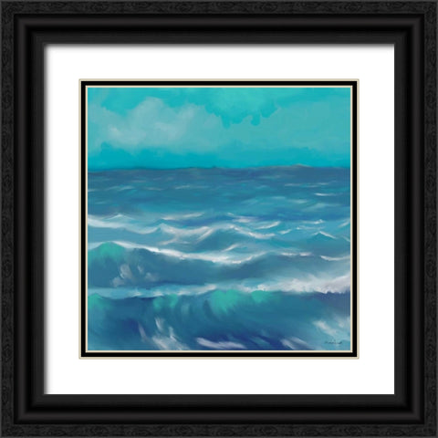 Ocean Waves I Black Ornate Wood Framed Art Print with Double Matting by Novak, Rick