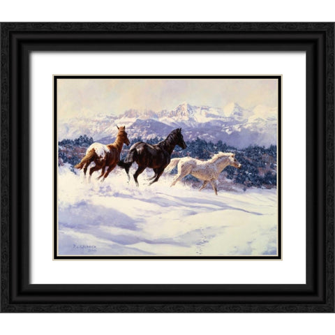 Winter Spirits Black Ornate Wood Framed Art Print with Double Matting by Goldrick, Claire