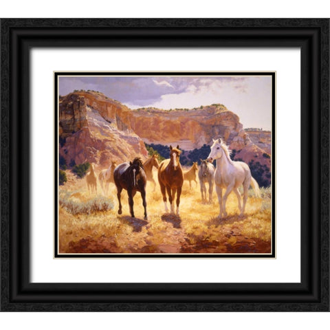 Canyon Trails Black Ornate Wood Framed Art Print with Double Matting by Goldrick, Claire