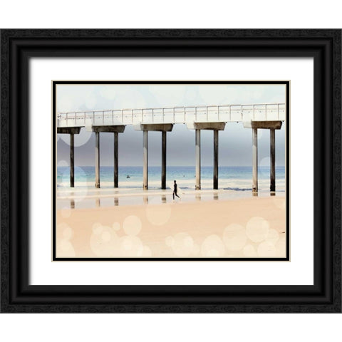 Boardwalk I Black Ornate Wood Framed Art Print with Double Matting by Coomes, Sylvia