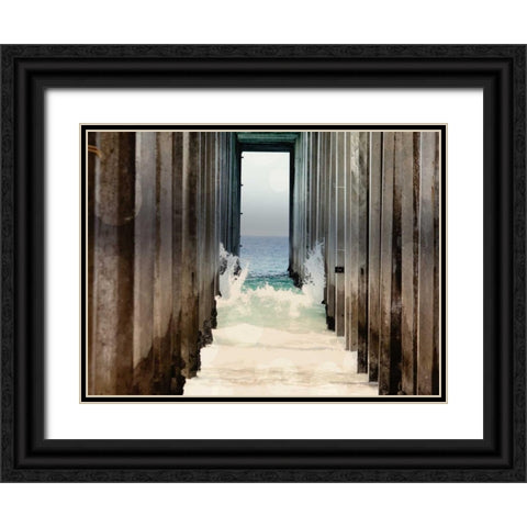 Boardwalk II Black Ornate Wood Framed Art Print with Double Matting by Coomes, Sylvia