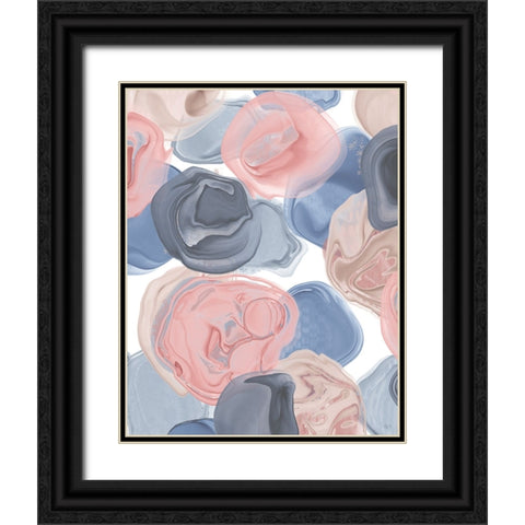 Beach Pebbles 1 Black Ornate Wood Framed Art Print with Double Matting by Fab Funky