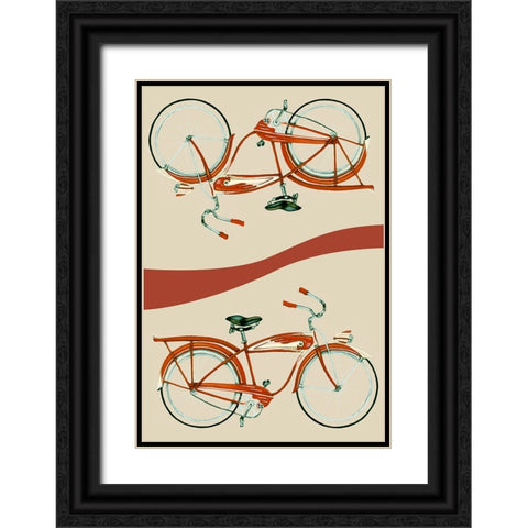 Retro Bike Collection E Black Ornate Wood Framed Art Print with Double Matting by Goldberger, Jennifer