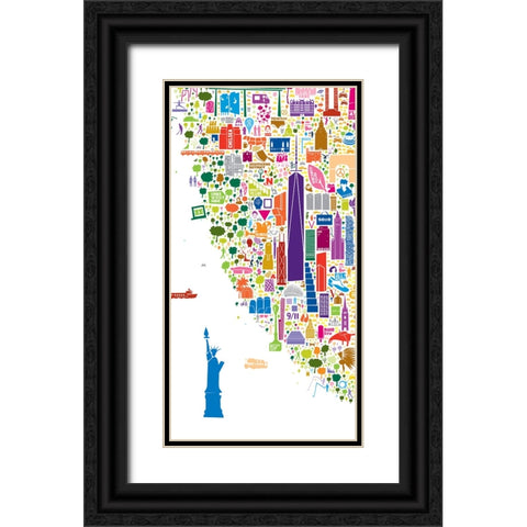 New York Collection B Black Ornate Wood Framed Art Print with Double Matting by Esquer, Rafael