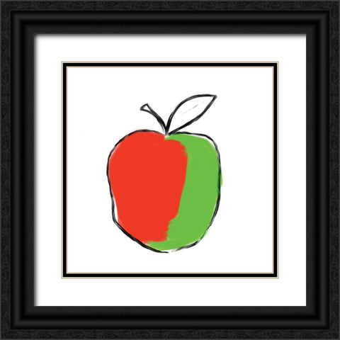 Apple Black Ornate Wood Framed Art Print with Double Matting by Seay, Anne