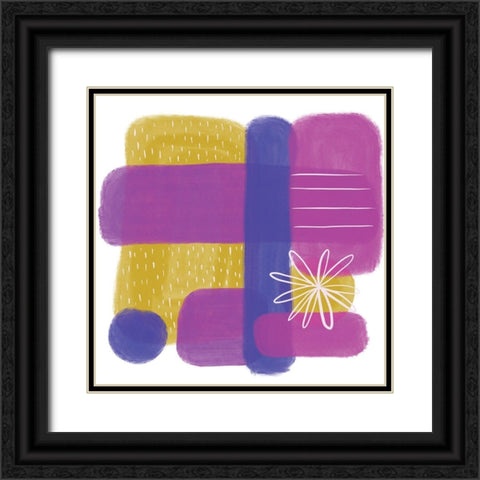 Perky Purple Black Ornate Wood Framed Art Print with Double Matting by Seay, Anne