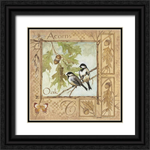 Acorns Black Ornate Wood Framed Art Print with Double Matting by Phillips, Anita