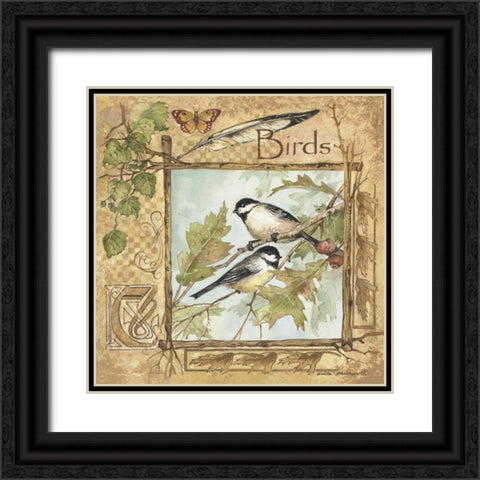 Birds Black Ornate Wood Framed Art Print with Double Matting by Phillips, Anita