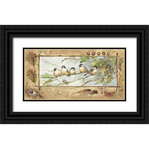 Chickadee Black Ornate Wood Framed Art Print with Double Matting by Phillips, Anita