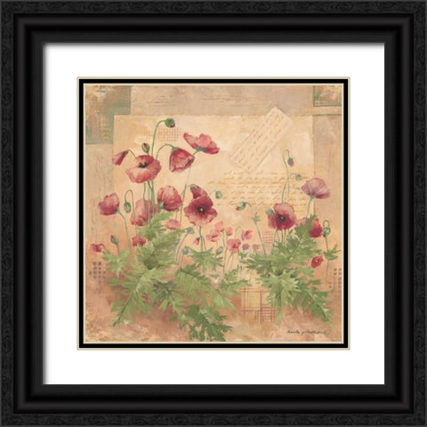 Floral I Black Ornate Wood Framed Art Print with Double Matting by Phillips, Anita