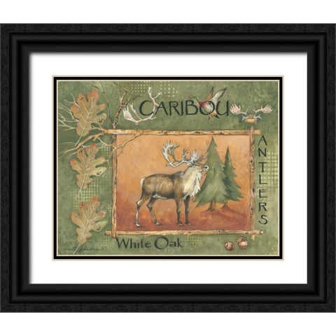 Caribou Black Ornate Wood Framed Art Print with Double Matting by Phillips, Anita