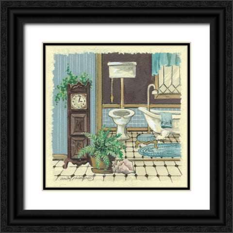 Antique Bath II Black Ornate Wood Framed Art Print with Double Matting by Phillips, Anita