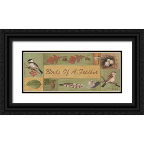 Birds of a Feather Black Ornate Wood Framed Art Print with Double Matting by Phillips, Anita